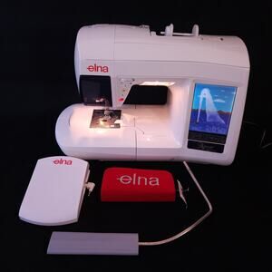 Elna Xquisit 9010 High-End Portable Computerized Sewing & Embroidery Machine